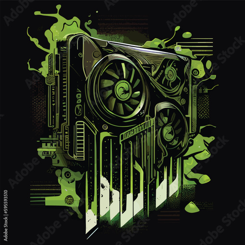 Graphic card GPU Concept Illustration
