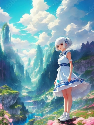 少女と風景画#AI#Generative AI
