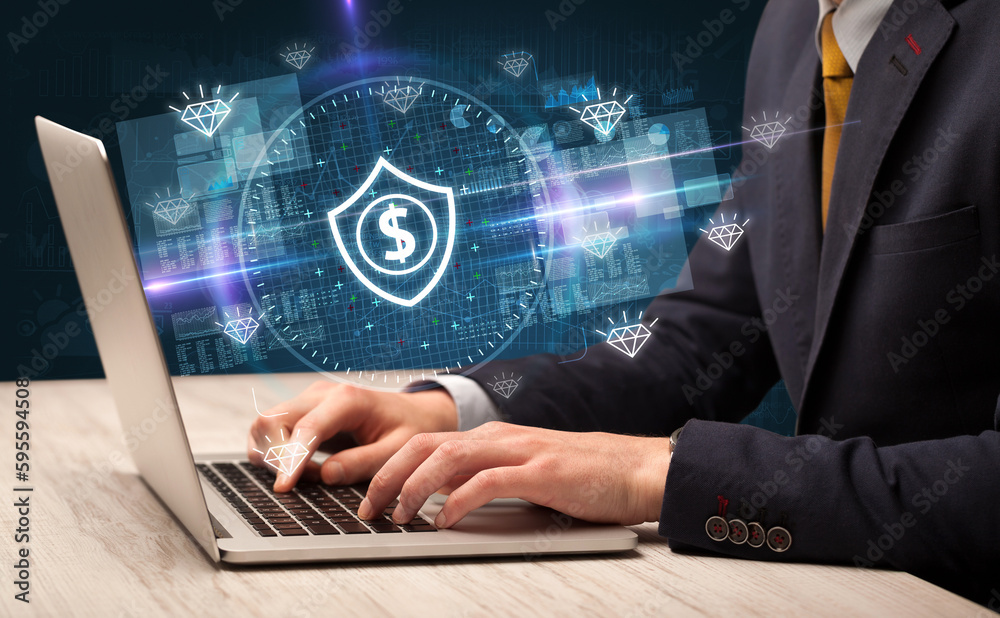 business hand working in stock market business hand working in stock market