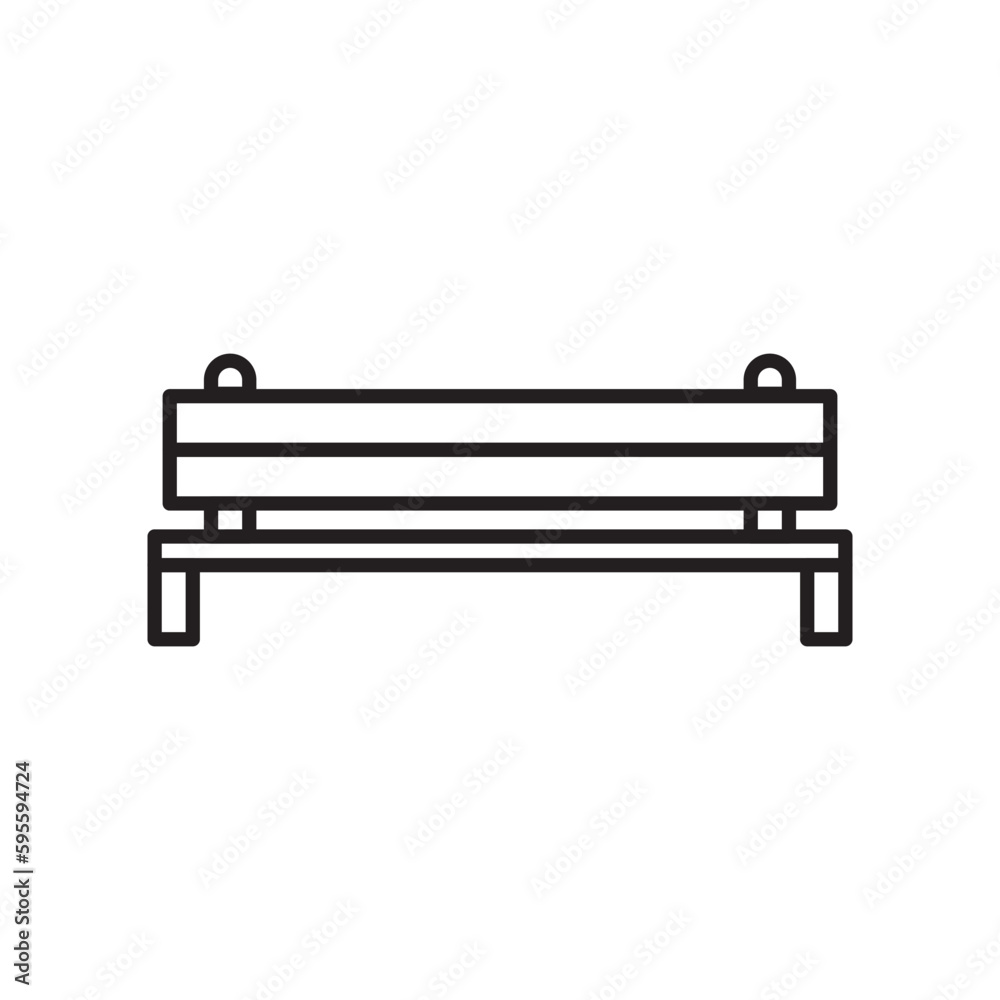 Bench vector line icon. Seat flat sign design. Bench symbol isolated pictogram. UX UI bench icon sign. Linear icon outline symbol