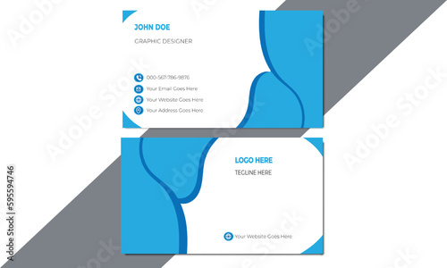 Double-sided creative and modern business card template. Portrait and landscape orientation. Personal visiting card with company logo.

