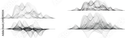 Abstract flow linear fluid wavy shape .Striped linear pattern . Music sound wave . Vector illustration
