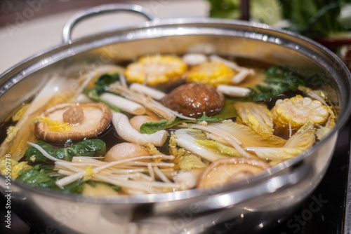 Vegetables Soup include mushroom in Chinese Hot Pot Style