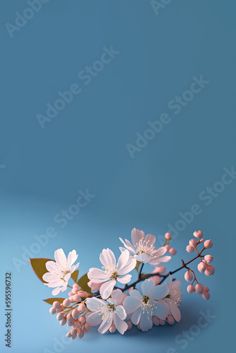 Floral pattern on blue background, card, invitation, writing room, wedding card, wedding invitation, RSVP