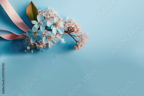 Floral pattern on blue bacFloral pattern on turquoise background, card, invitation, writing room, wedding card, wedding ikground, card, invitation, writing room, wedding card, wedding invitation, RSVP