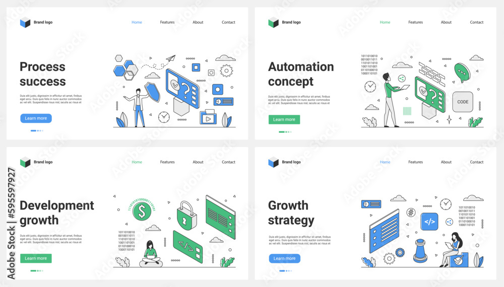 Business Growth Strategy And Success Processes System Automation Set Business growth strategy and success processes system automation set