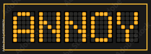 Orange color led banner in word annoy on black background