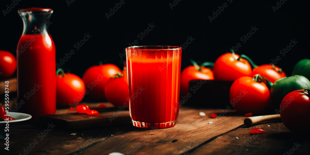 Fresh Tomato sauce and juice. On a wooden background Fresh Tomato sauce and juice. On a wooden background