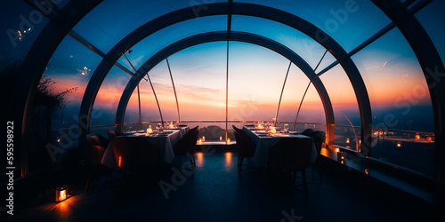 Romantic place for a date, beautiful terrace overlooking the city