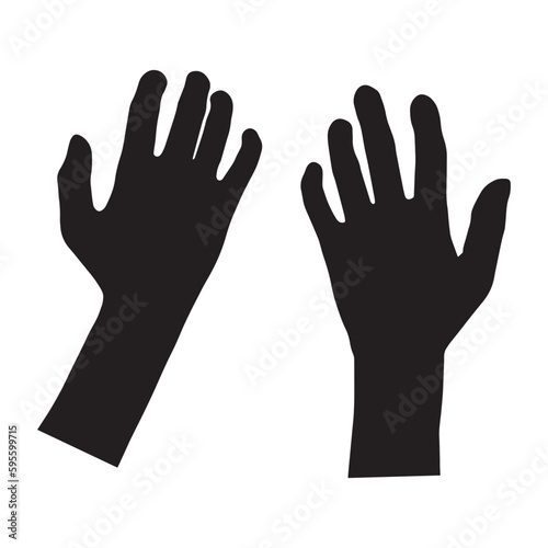 Praying silhouette hands vector illustration