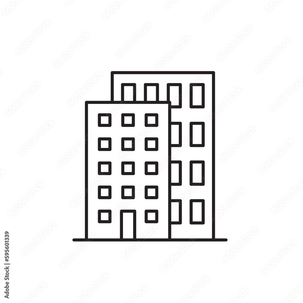 City vector linear icon. Buildings flat sign design. Building symbol isolated pictogram. Real estate UX UI icon symbol outline sign City vector linear icon. Buildings flat sign design. Building symbol isolated pictogram. Real estate UX UI icon symbol outline sign