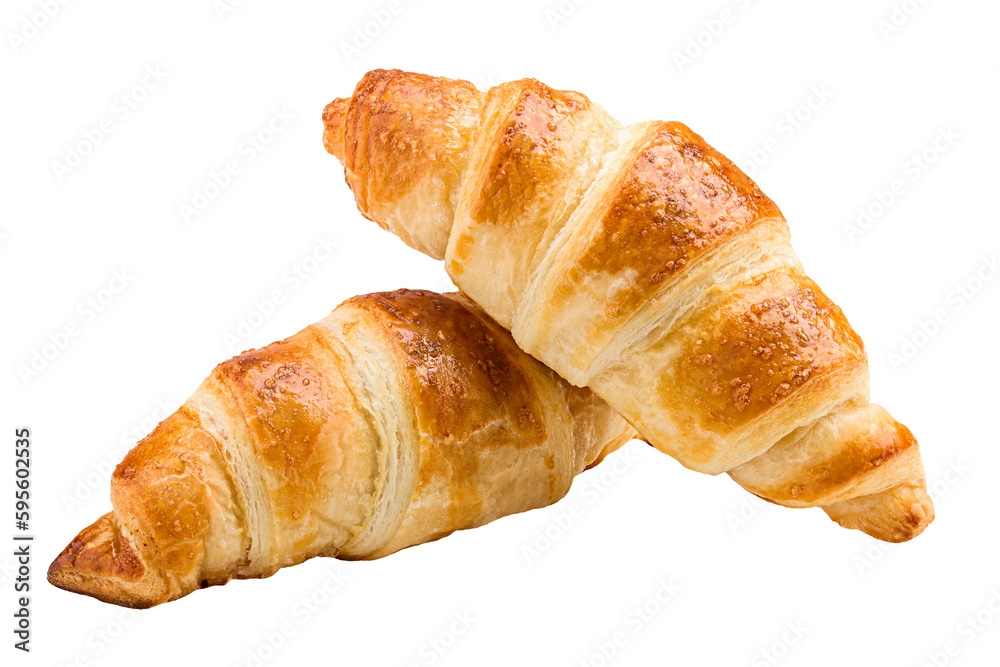 croissant, isolated on white background, full depth of field