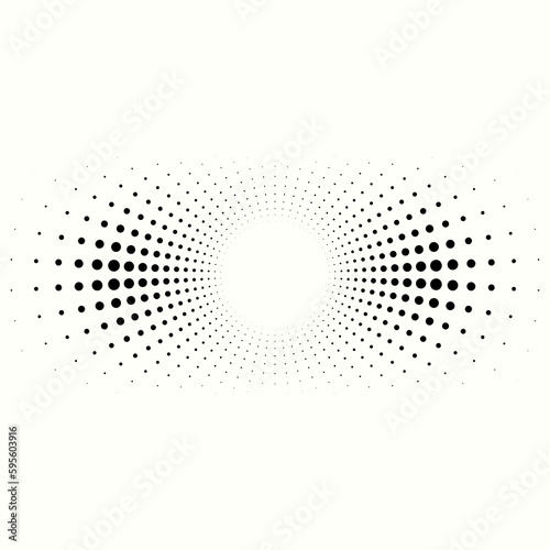 Banner of duotone fading circle dots