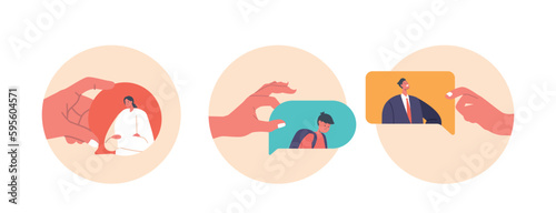 Negative Or Positive Comments Sharing, Bad And Good Opinions About Persons Concept With Hands Holding Speech Bubbles