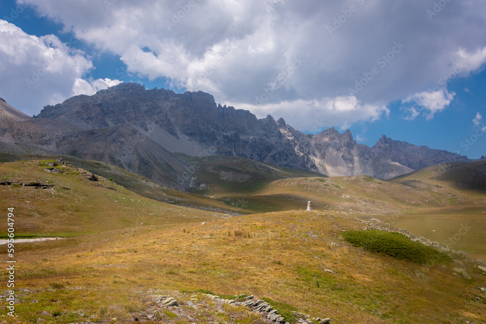 Beautiful landscape with the mountains of the vallée Étroite (french  for 