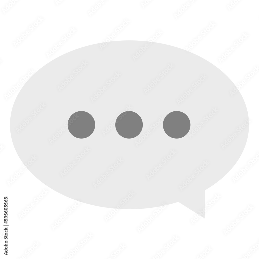 Dialogue illustration. Speech bubble with three dots on white background Dialogue illustration. Speech bubble with three dots on white background