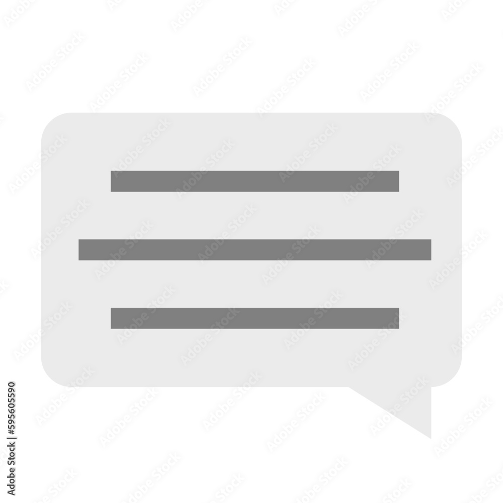 Dialogue illustration. Speech bubble with three lines on white background Dialogue illustration. Speech bubble with three lines on white background