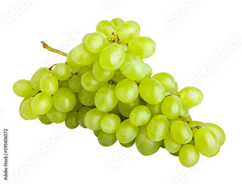 Green grape, isolated on white background, full depth of field