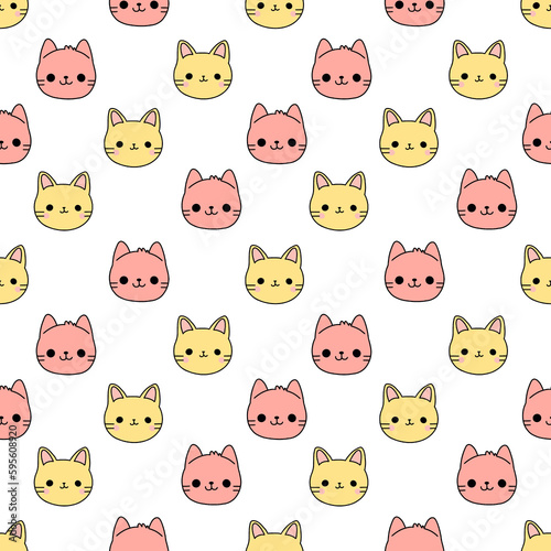pattern with cartoon cat