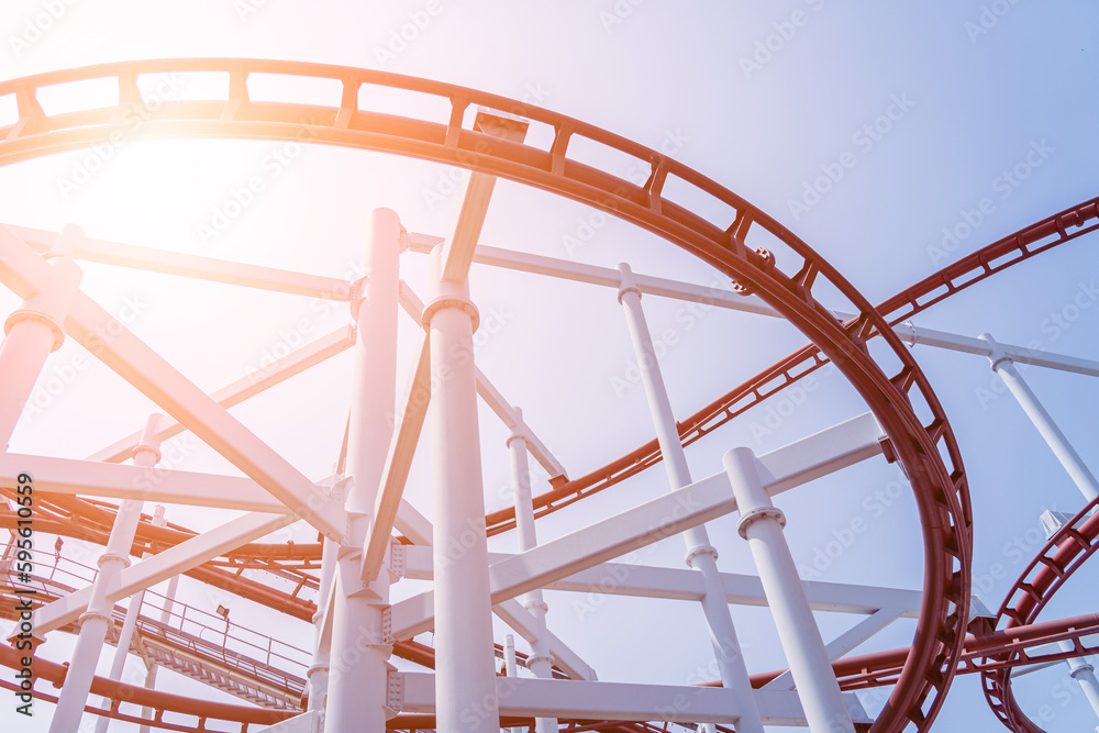 Large roller coaster details on the light background