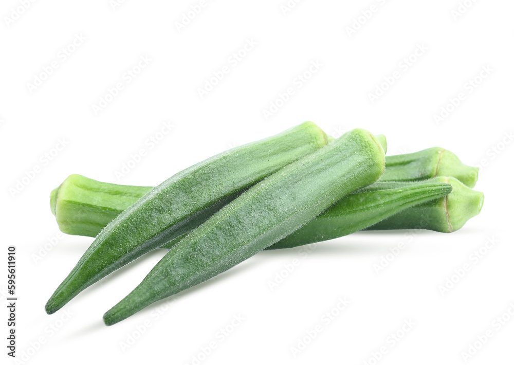 Raw okra or ladyfingers isolated on transparent. Raw okra or ladyfingers isolated on transparent.