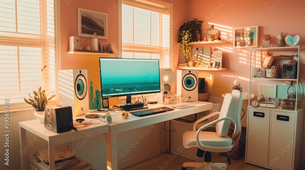 Elevated Gaming Experience: Front-Facing View of PC with Extra-Wide