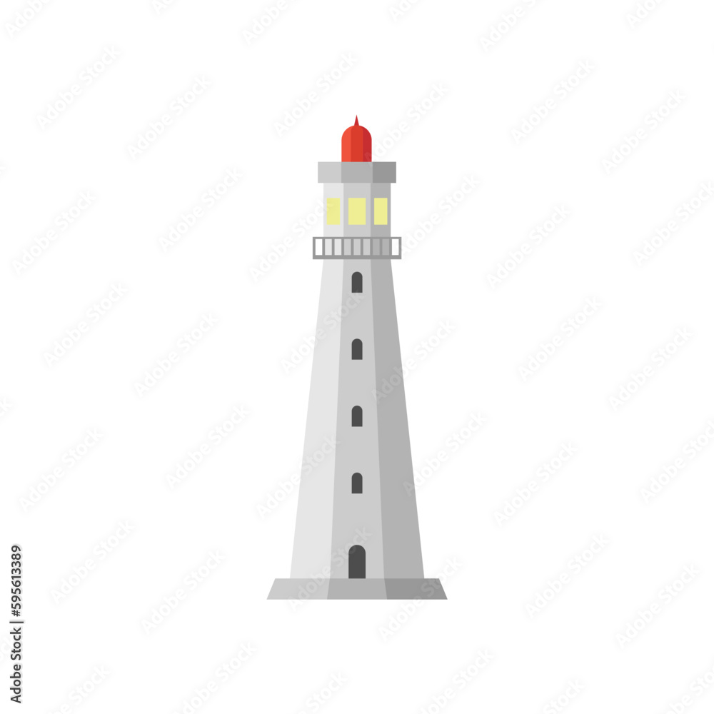 lighthouse flat design vector illustration