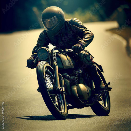 Oldtimer motorcycle racing Generative AI