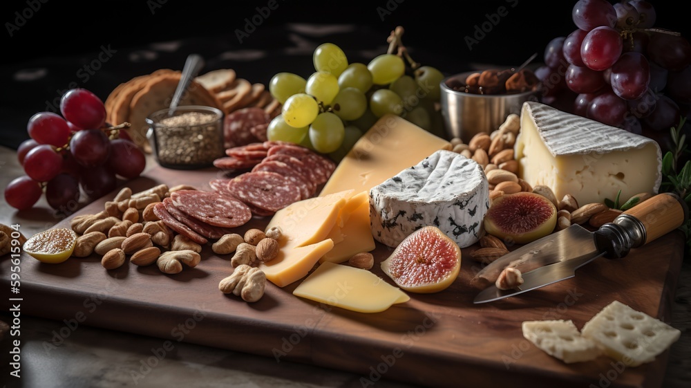 Charcuterie Board with Swiss Cheese