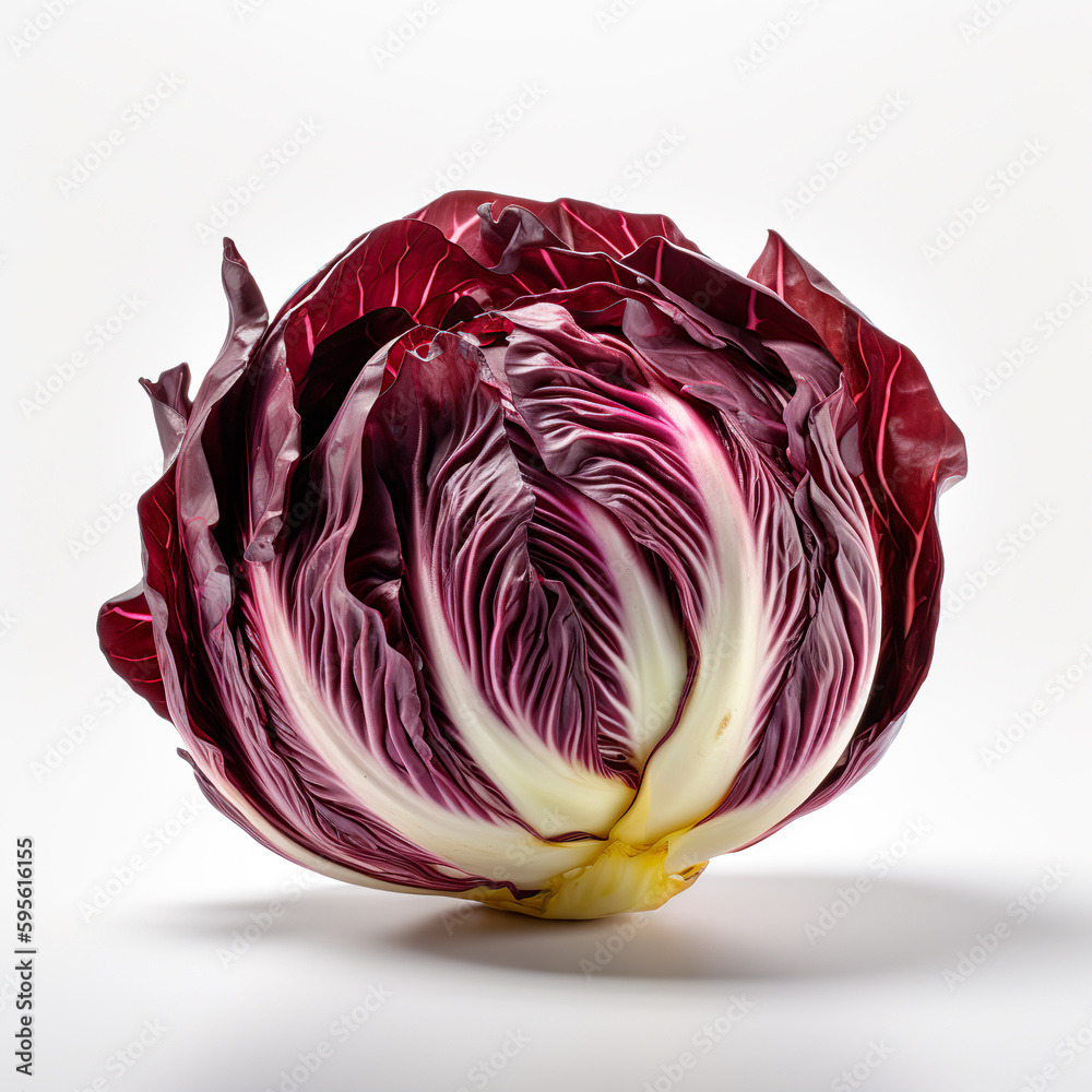 Obraz premium Radicchio on white background. Generative AI.