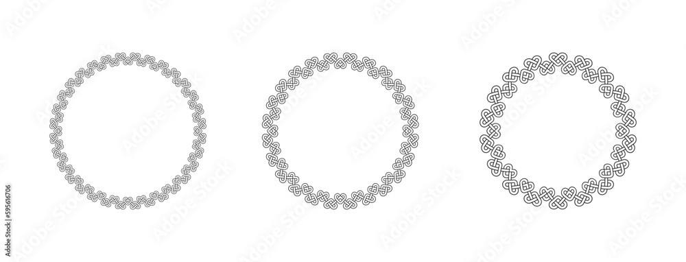 Heart Love Knot Circle Pattern Round Frame Border Background Vector Illustration Heart Love Knot Circle Pattern Round Frame Border Background Vector Illustration