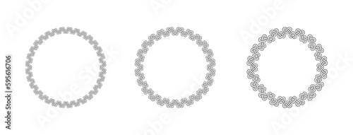 Heart Love Knot Circle Pattern Round Frame Border Background Vector Illustration