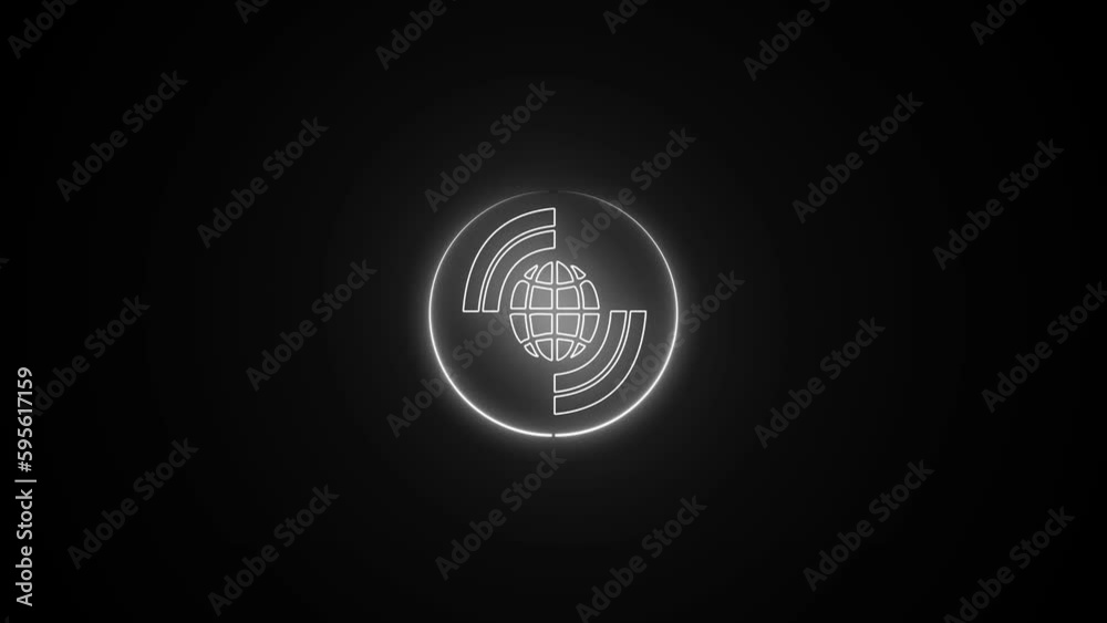 Neon circle Wi Fi icon animation Neon circle Wi Fi icon animation