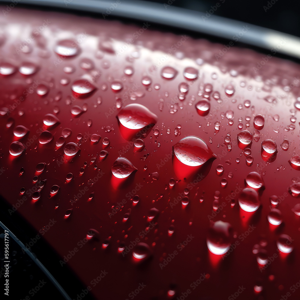 waterrepellent properties of a car wax with a photograph of water