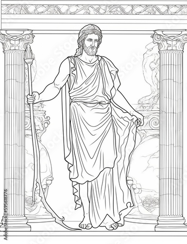 Greek mythology coloring page , ai , generative ai  photo