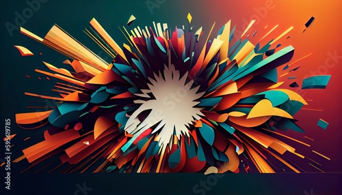 Vibrant Papercut Kaleidoscope Abstract Background  Energetic Shapes  Toon Shading  Flat Colors  Dynamic Poses  Soft Shadows  High-Res 8K  Real-Time Rendering  Bold Outlines. Generative AI