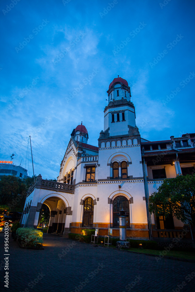Fototapeta premium Lawang Sewu Building, a heritage and historical landmark of Semarang City, Central Java, Indonesia.