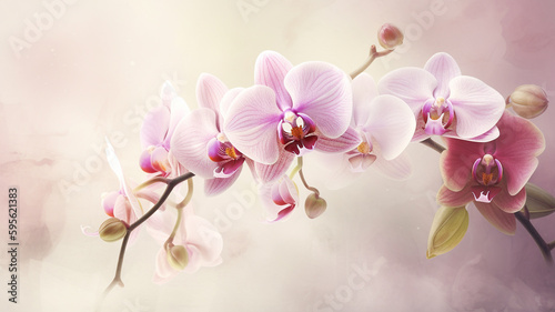 Beautiful orchid flowers  Created using generative AI technology