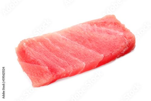 Tasty sashimi (piece of fresh raw tuna) isolated on white