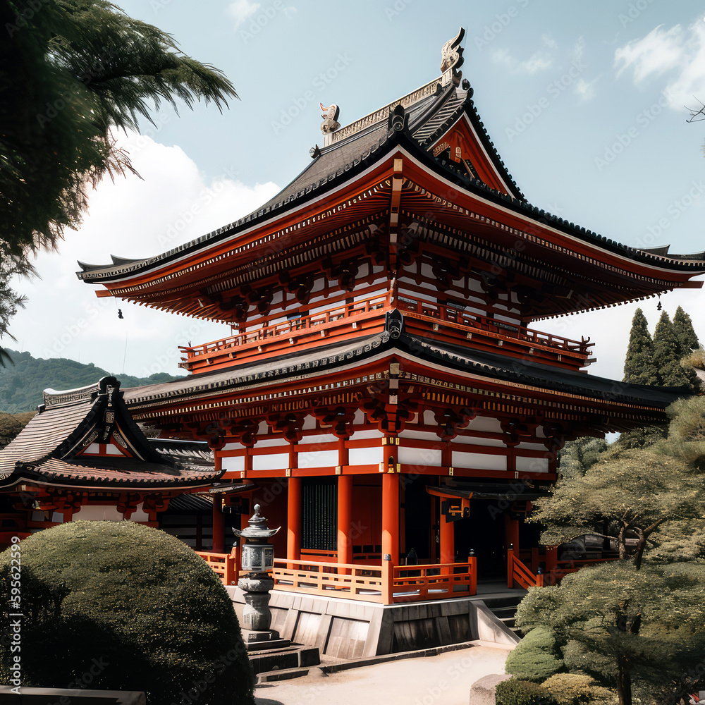 Obraz premium stunning temples and traditional architecture of Kyoto, showcasing the rich culture and history of this ancient Japanese city, ai