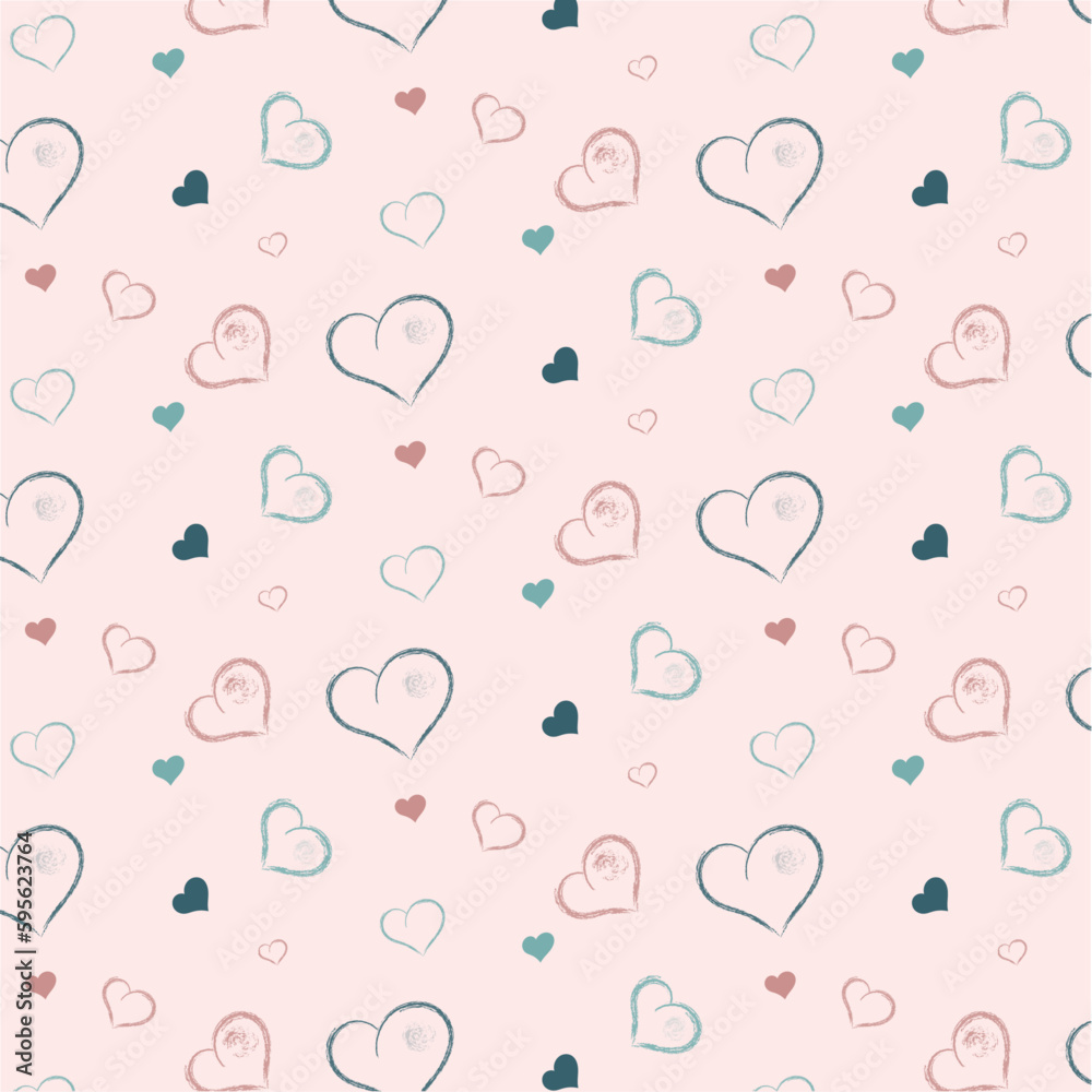Seamless pattern cute hearts. Seamless pattern cute hearts.