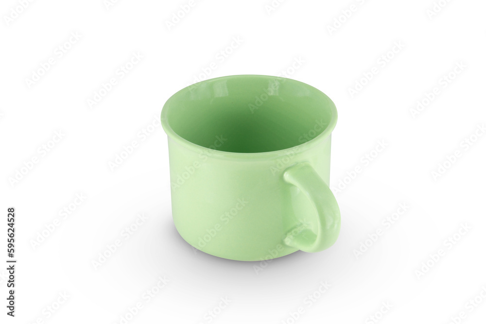 Green ceramic mug - cup isolated on white background Green ceramic mug - cup isolated on white background