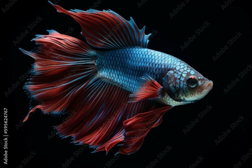 Beautiful and vibrant betta fish. Generative AI