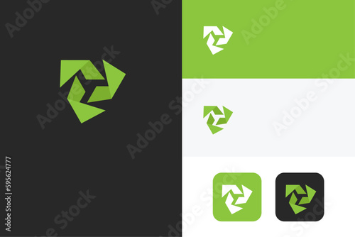 Renew renewable energy editable logo vector
