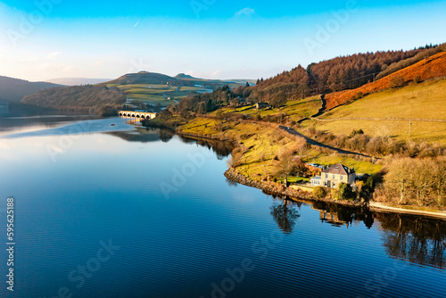 Stampa su tela Ladybower Reservoir in the Upper Derwent Valley in Derbyshire, England