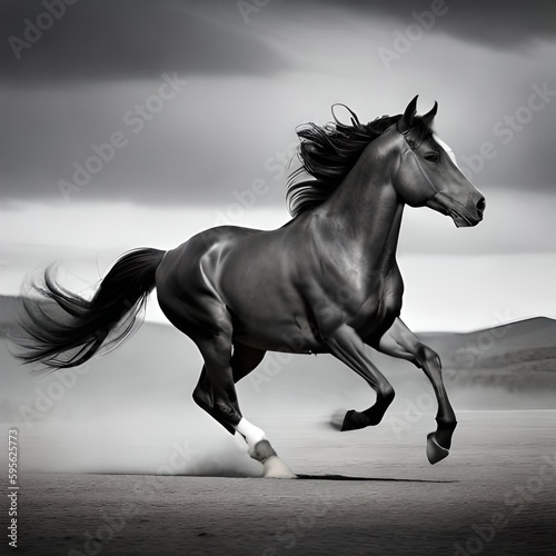 foto cavallo in bianco e nero photo