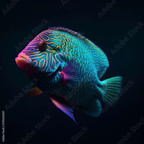 fish isolated on black background