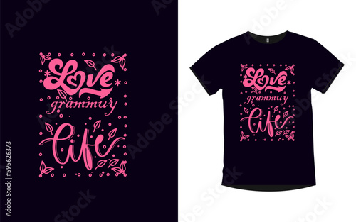 Typography, vintage, love life, grammuylife,  hey girl, be careful, I do my work, T-shirt design