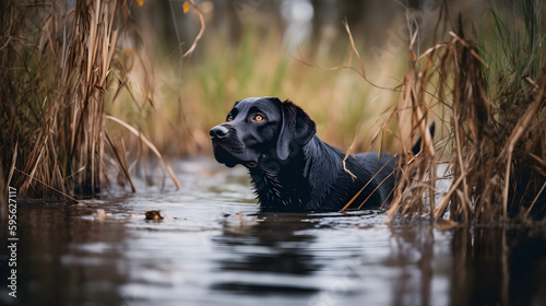 czarny labrador, Generative AI