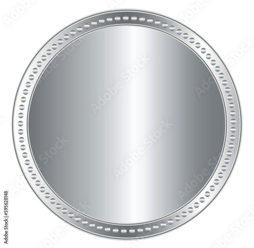 silver coin empty inside on transparent background